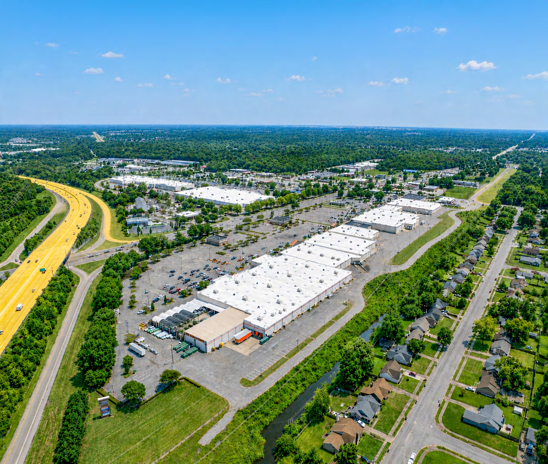Southwest facing aerial view of Cross Creek